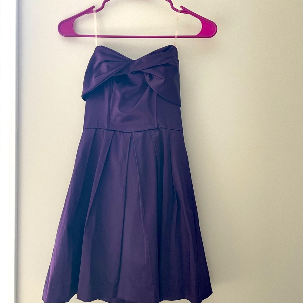 Deep plum purple strapless cocktail dress size 3
